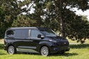 Ford Custom V710 L1 VW T7 sleeper roof - High front - Open-sky bellows - Molded headlining - Black - With LED 