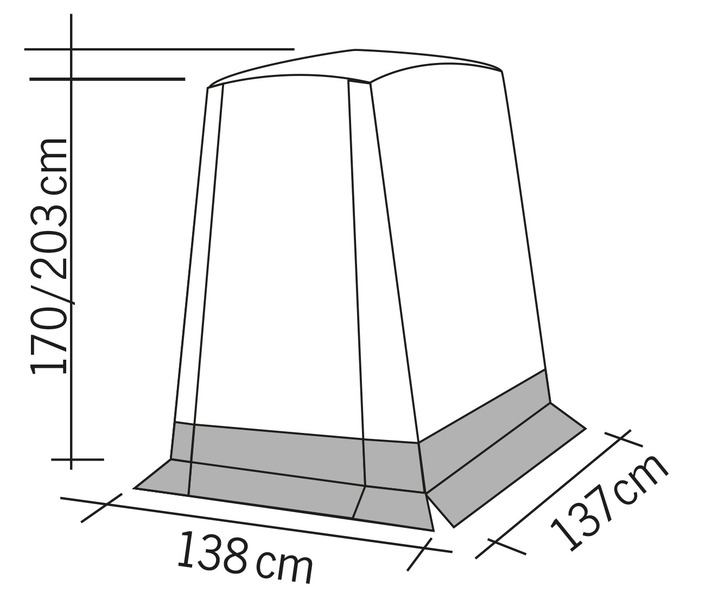 Rear tent VERTIC for Caddy-floor space w135xl135