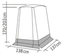 Rear tent VERTIC for Caddy-floor space w135xl135