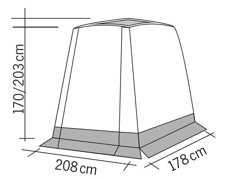 Rear tent TRAPEZ for Caddy w250xl140cm