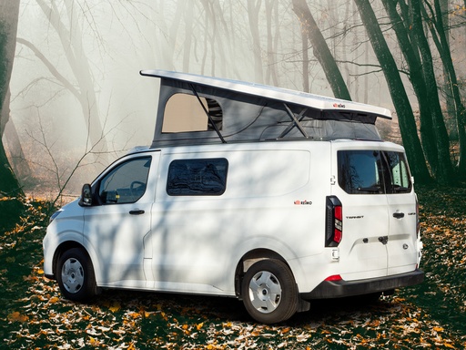 [21171004] Pop-Top Roof - SWB KIT - VW T7 Transporter / Ford Transit Custom V710 High front - Open-sky bellows - Molded headliner - White - With LED